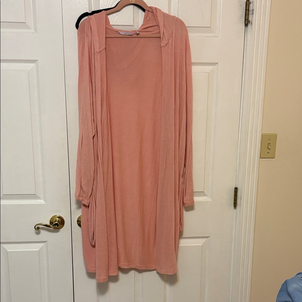 AnyBody Soft Pink Hooded Cardigan
